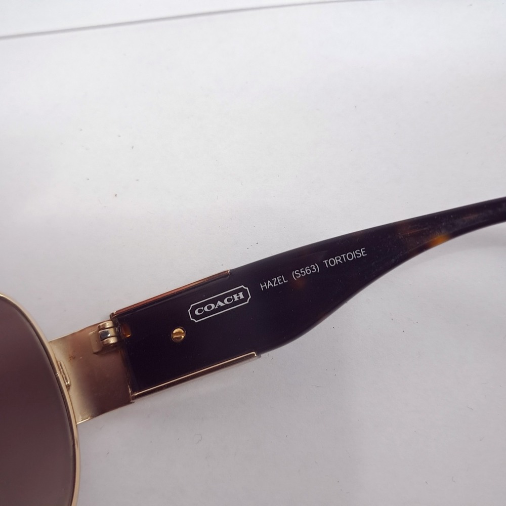 Coach Sunglasses Hazel S563 Tortoise 57-18-120 Brown gold trim w/ monogram case - Picture 6 of 11
